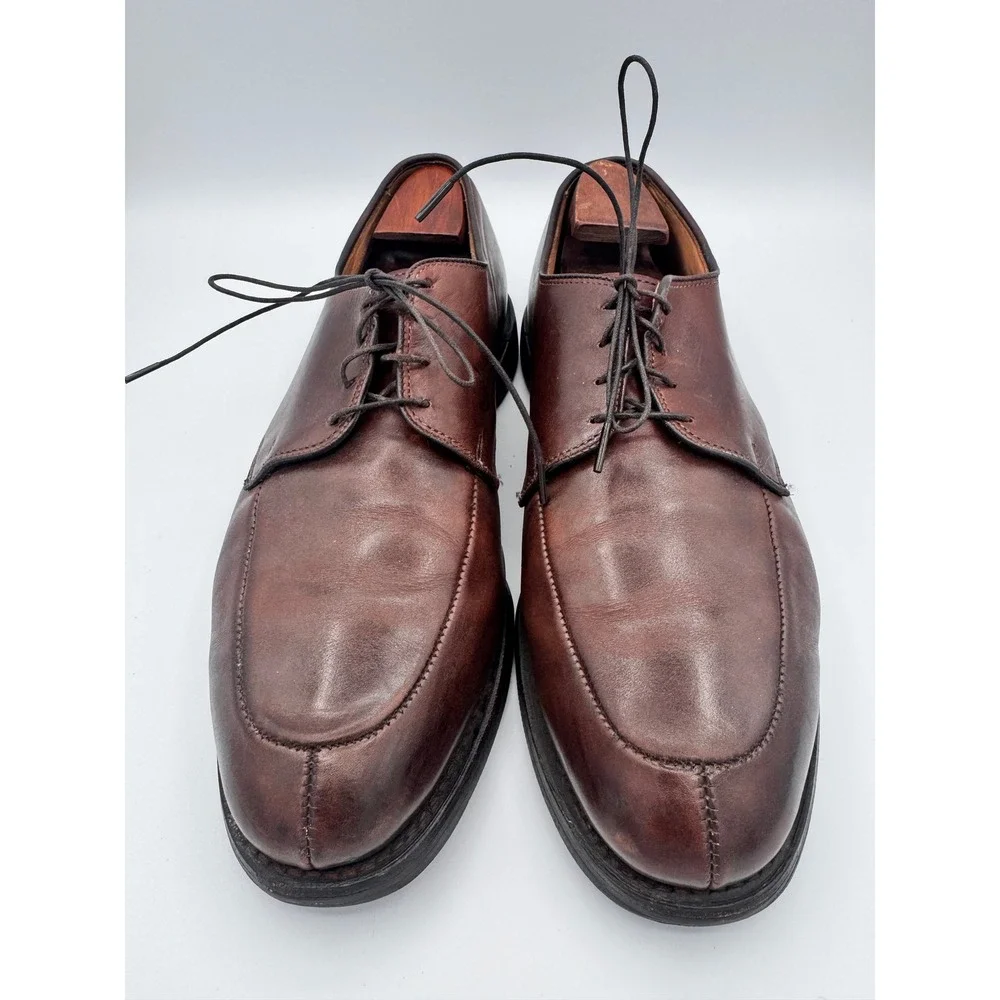 Allen Edmonds Kennett Brown Leather Split Toe Derby Shoes Mens 10.5 D 9564